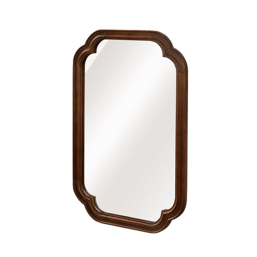 Solid Wood Frame Rounded Corner Decorative Mirror, For Bedroom,