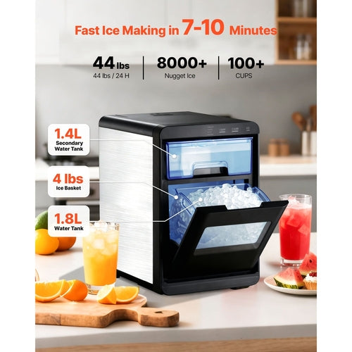 Countertop Ice Maker, 44 lbs per Day, Self-Cleaning Portable Machine